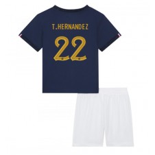 Frankrike Theo Hernandez #22 Hjemmedraktsett Barn VM 2022 Kortermet (+ korte bukser)